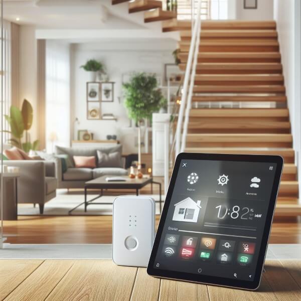 Smart Home Steuerung auf Tablet zur Hausautomatisierung