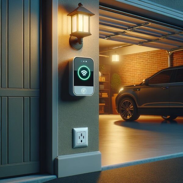 Ein Smart Home Monitor zum Screening an einer Garage